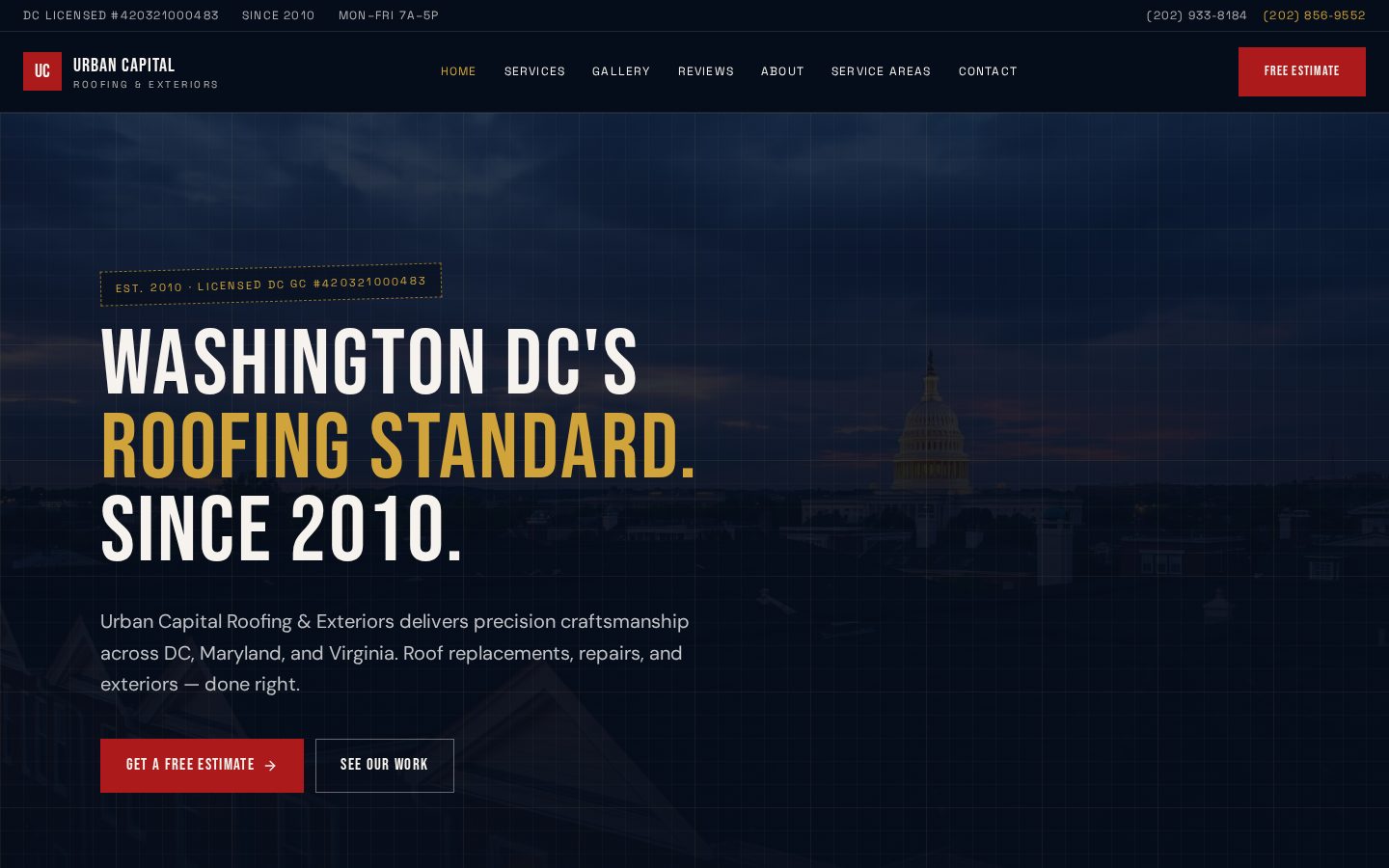 Urban Capital Roofing — Roofing website concept by MROKX