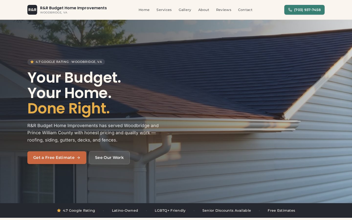 R&R Home Improvements — Home Improvement website concept by MROKX